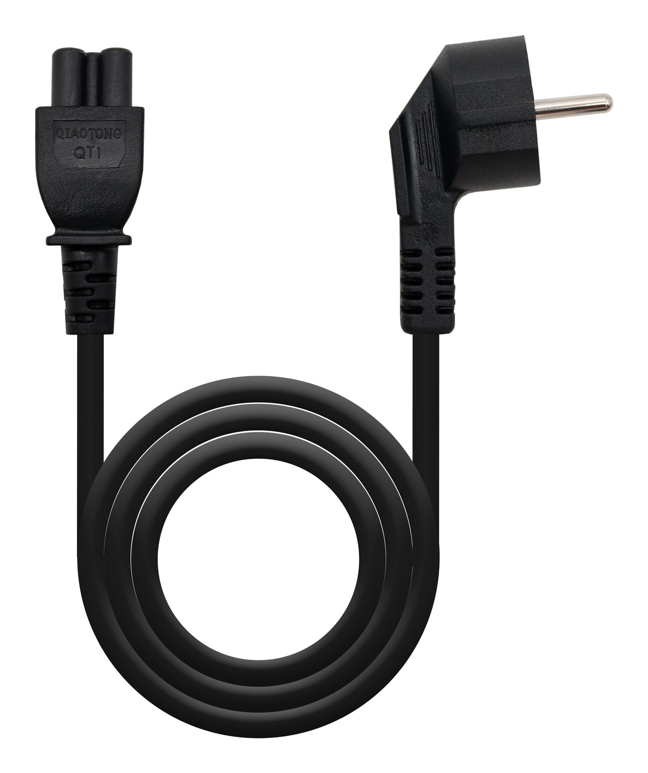 Nanocable Cable de Alimentación Trébol CEE7 Acodado Macho a C5 Hembra 1.5m
