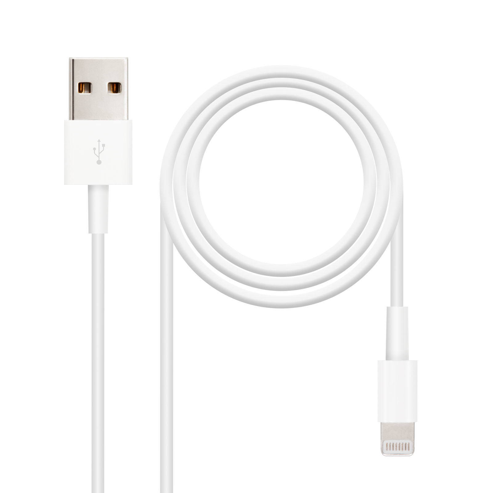 Nanocable Câble  USB-A - Lightning M/M 1m (Blanc)
