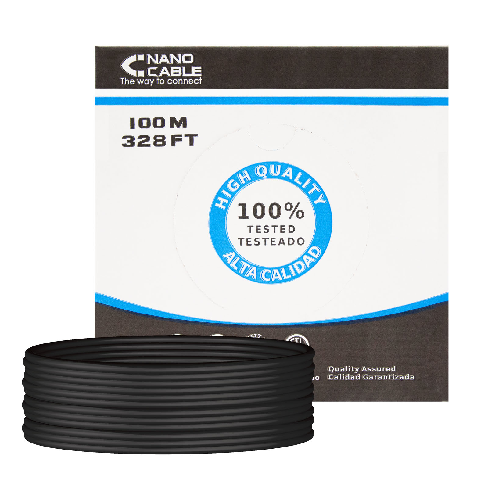 Nanocable Bobina Cable UTP Cat 5e 100 Mts Negro
