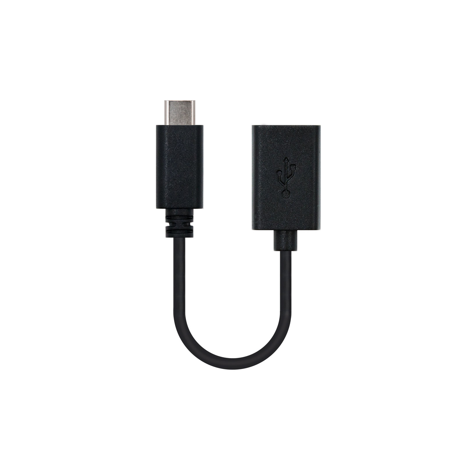 Nanocable Cable USB 2.0 Tipo C a USB Tipo A Macho/Hembra Negro 15cm