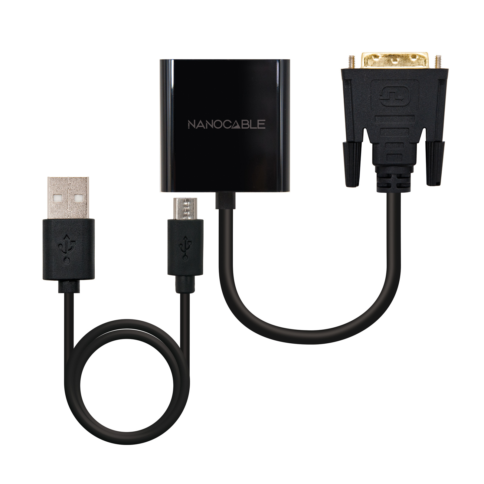 Nanocable Adaptateur convertisseur NanoCable DVI vers VGA mâle-femelle
