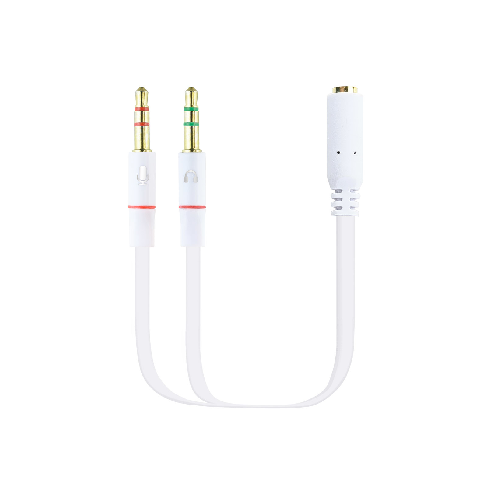 Nanocable Câble Audio Jack 3.5 vers 2xJack 3.5 Mâle/Femelle 20cm Blanc