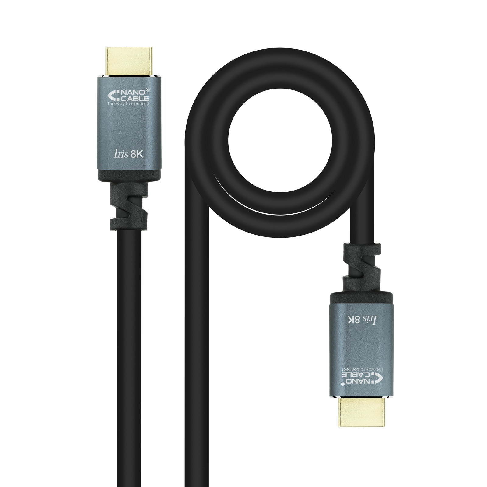Nanocable Câble Iris 8K HDMI 2.1 M/M 3m (Noir/Gris)