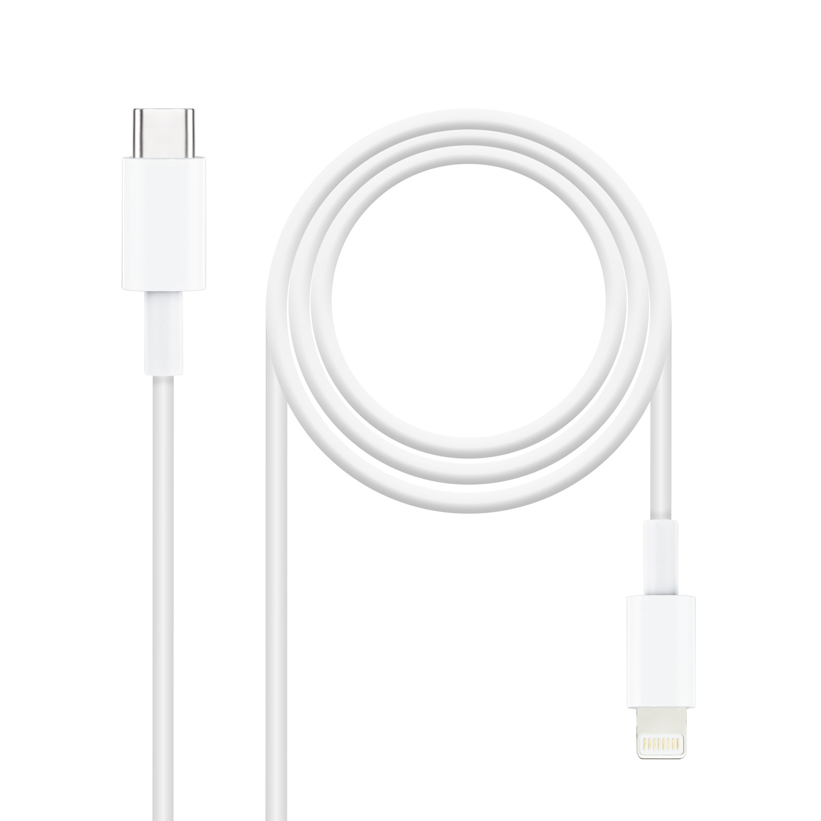 Nanocable Câble  USB-C - Lightning M/M 2m (Blanc)