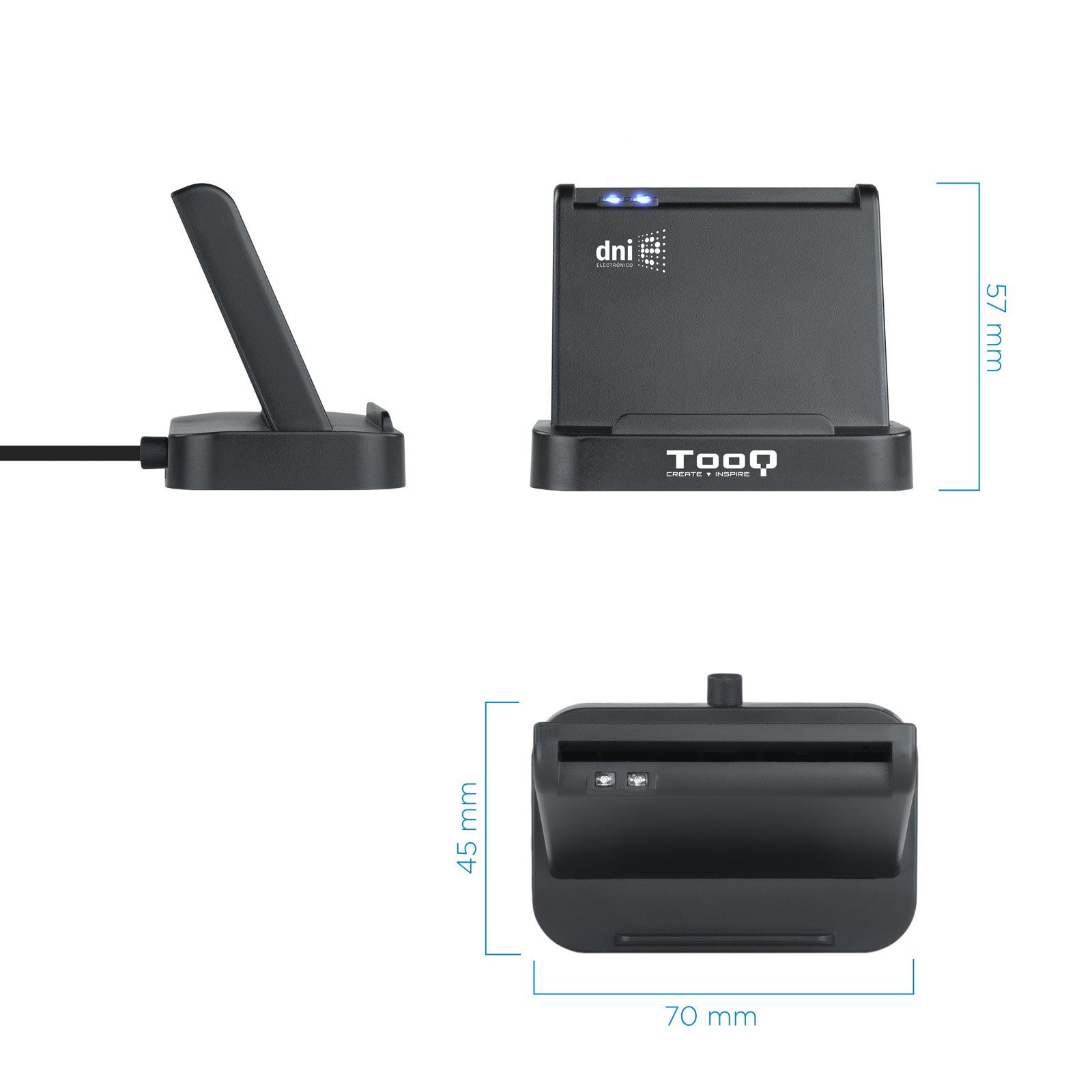 TooQ Technology Lecteur de Cartes à puce TooQ TQR-220B USB 2.0