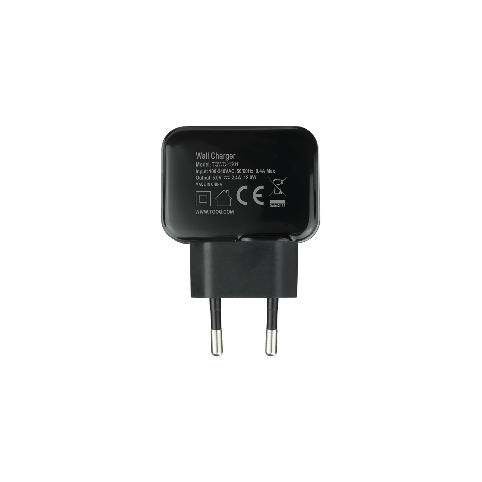 TooQ Technology Chargeur secteur 1 port USB 12W (Noir)