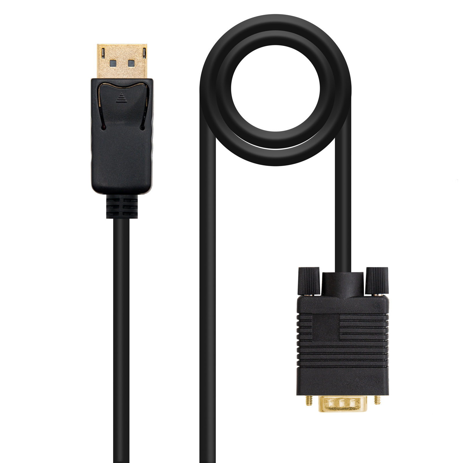 Nanocable Câble convertisseur DisplayPort vers VGA 1 m, blindé or, RoHS, noir