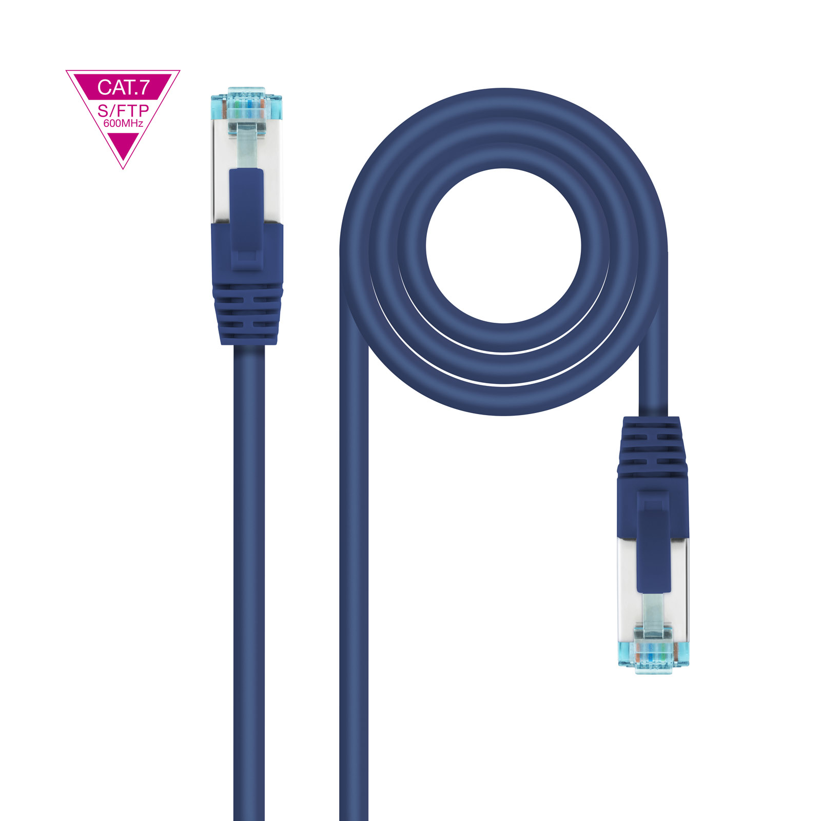 Nanocable Câble/Cordon réseau RJ45 Catégorie 7 S-FTP (S/FTP) Droit 1m (Bleu)