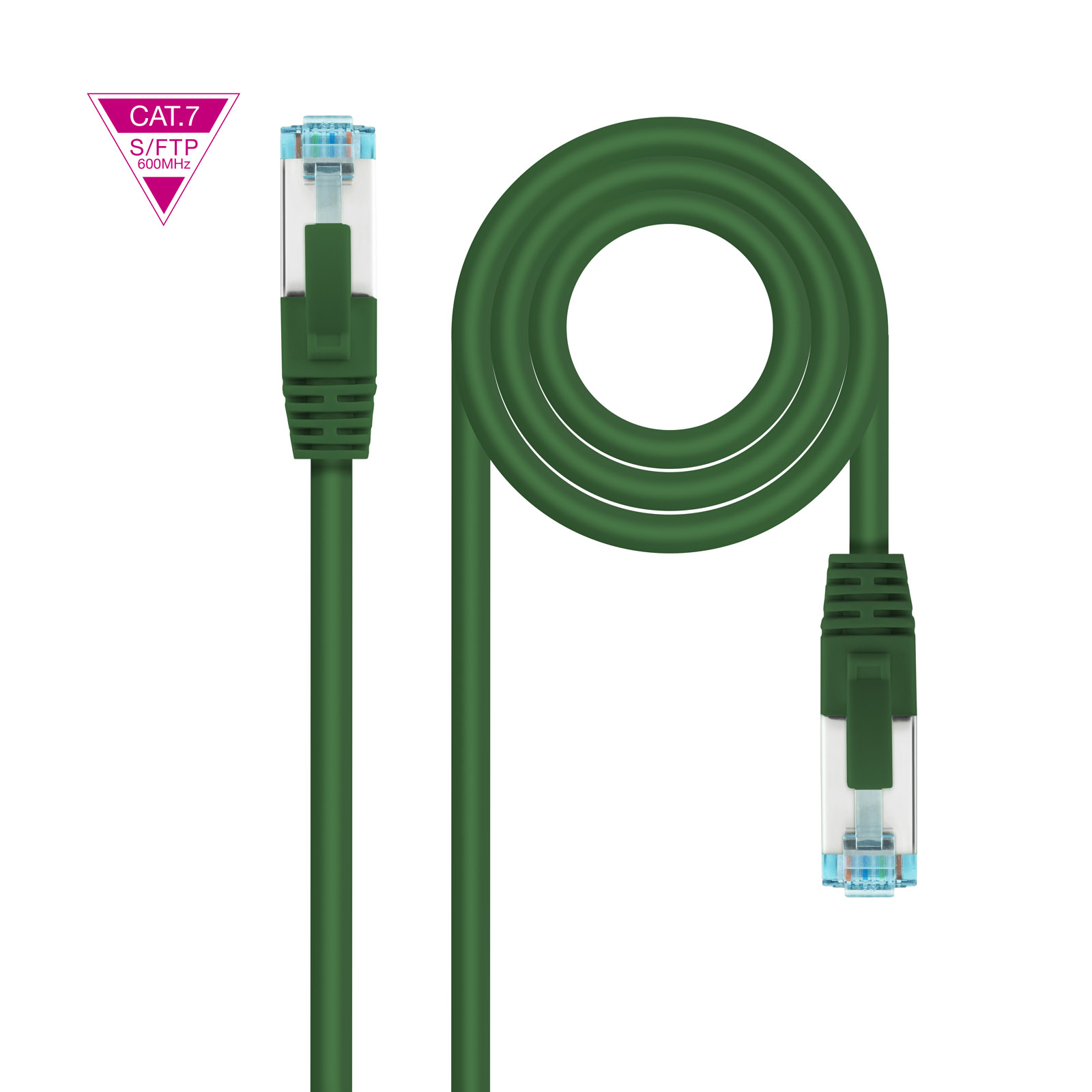 Nanocable Câble/Cordon réseau RJ45  Catégorie 7 S-FTP (S/FTP) Droit 1m (Vert)