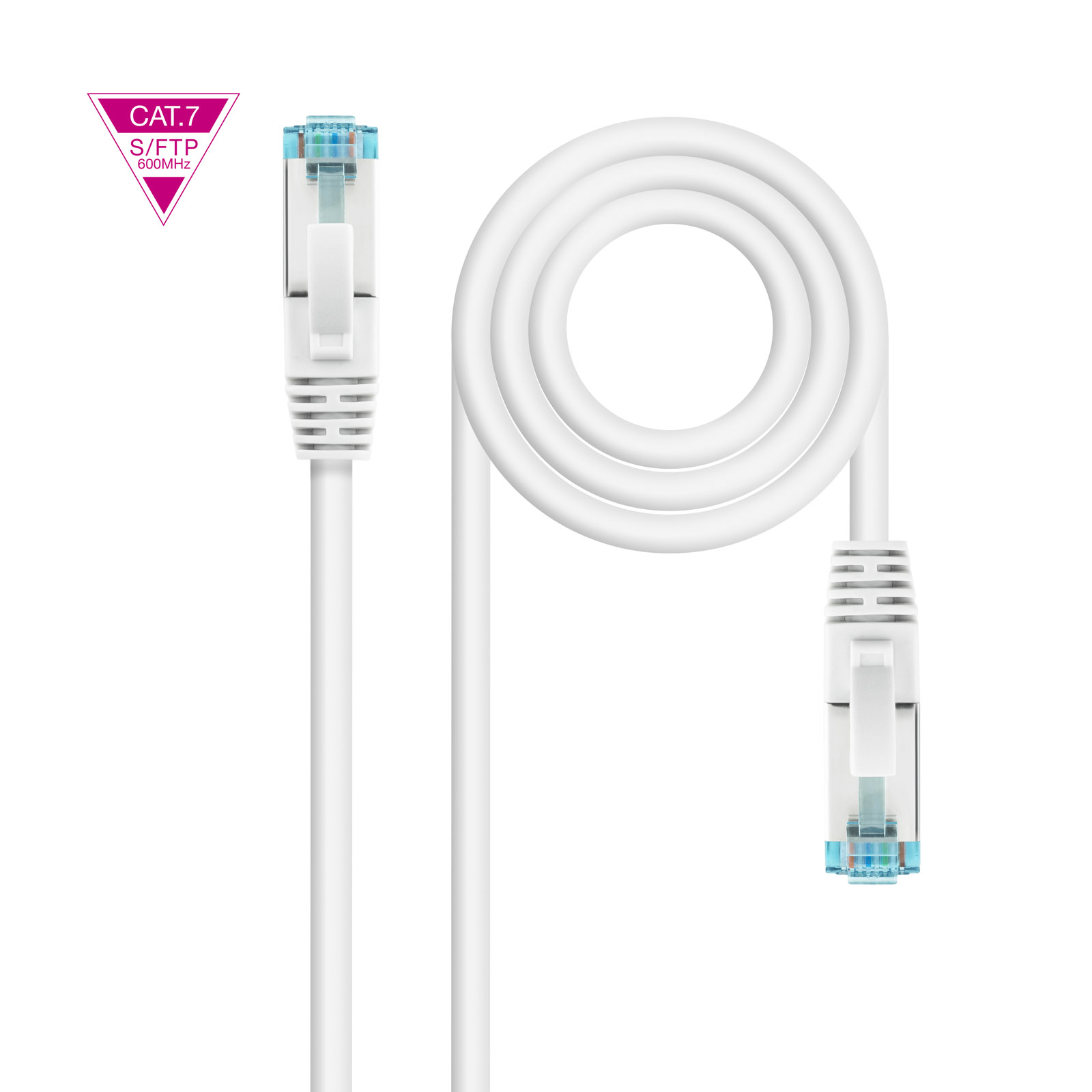Nanocable Câble Réseau Cat.7 600MHz LSZH SFTP PIMF AWG26 2m Blanc