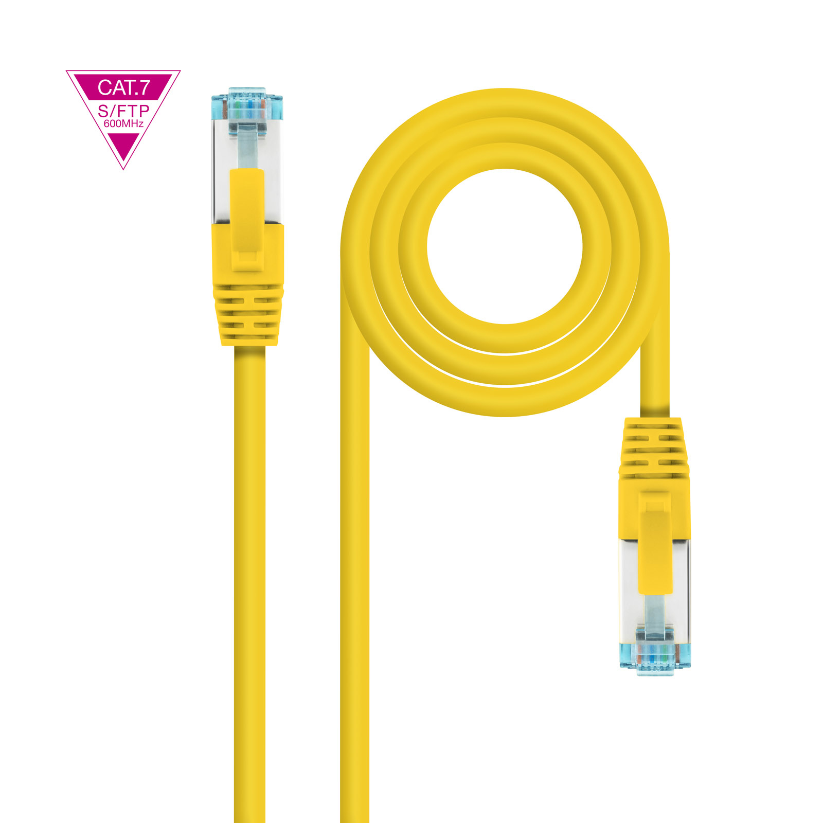Nanocable Câble/Cordon réseau RJ45 Catégorie 7 S-FTP (S/FTP) Droit 2m (Jaune)