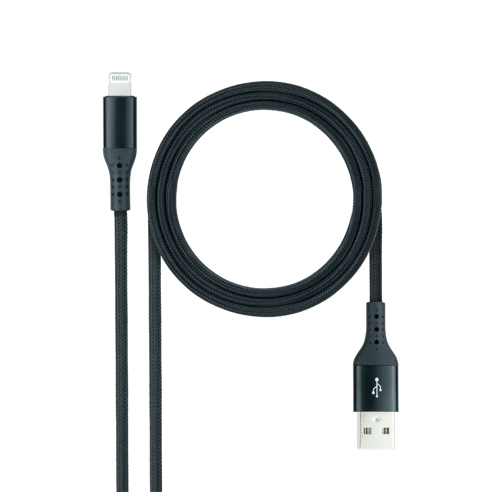 Nanocable Câble USB-A - Lightning M/M 1m (Noir)