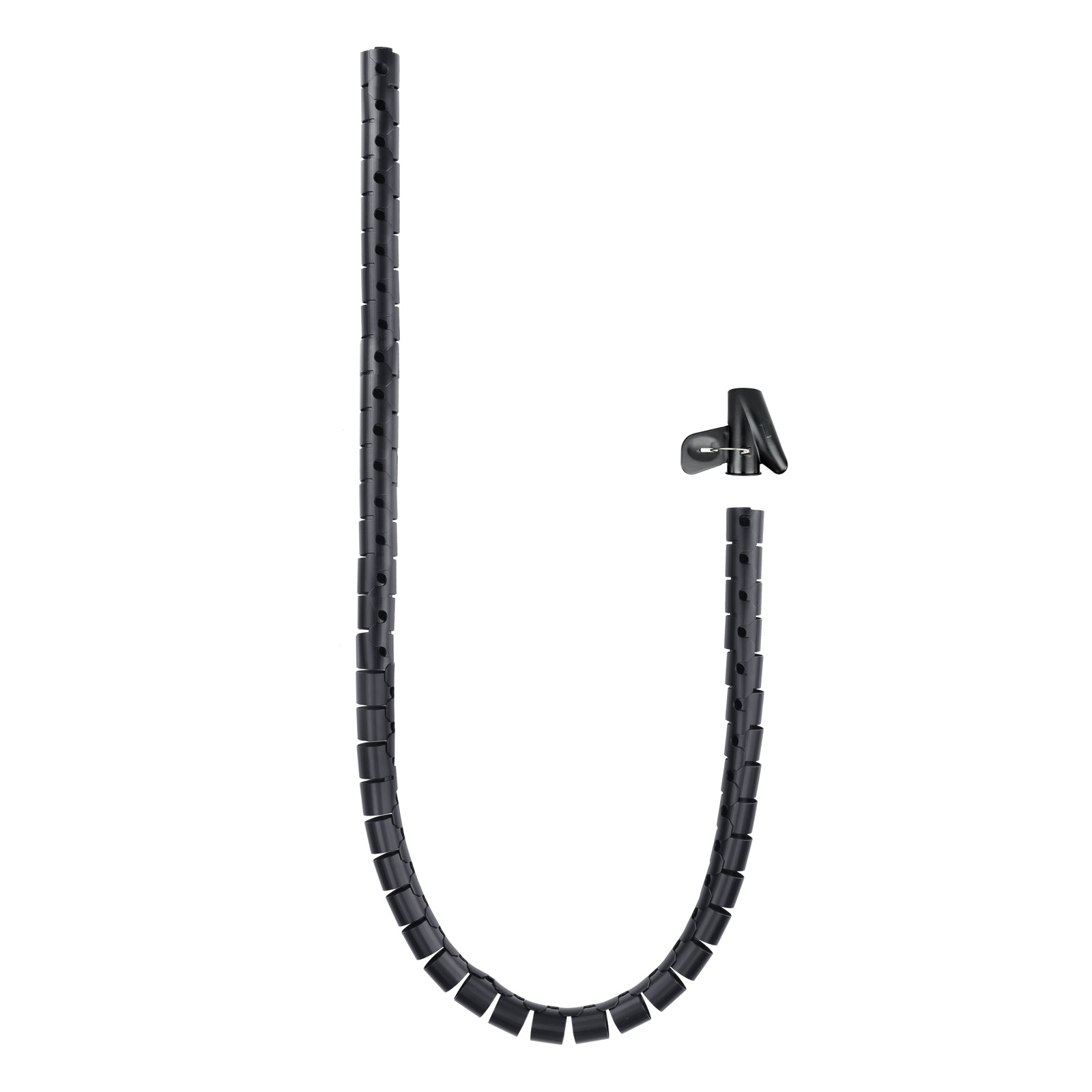 Nanocable Gaîne Organisateur de câbles 2m x 25mm avec outil de pose (Noir)