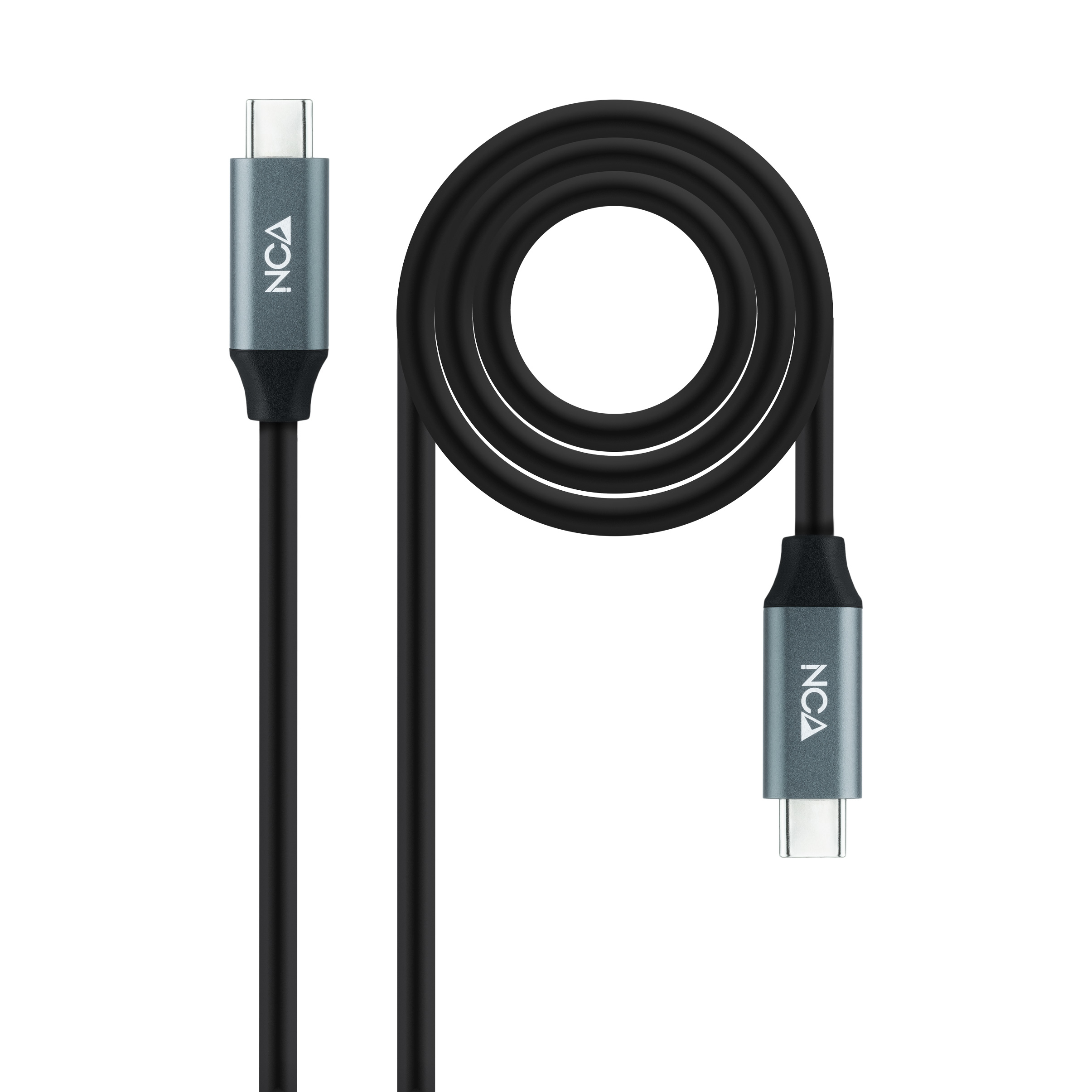 Nanocable Câble  USB-C 3.2 M/M 1m 100W (Noir/Gris)