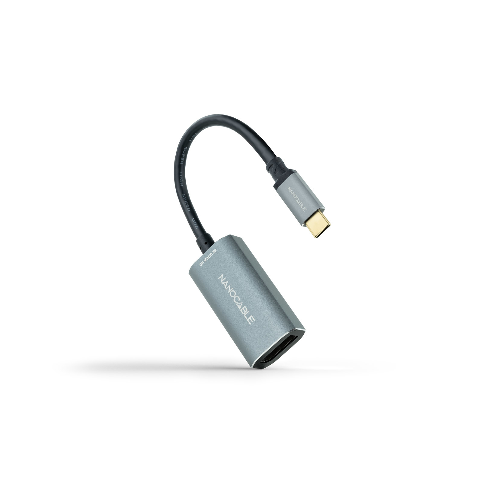 Nanocable Câble convertisseur USB Type-C mâle vers DisplayPort femelle 15 cm gris