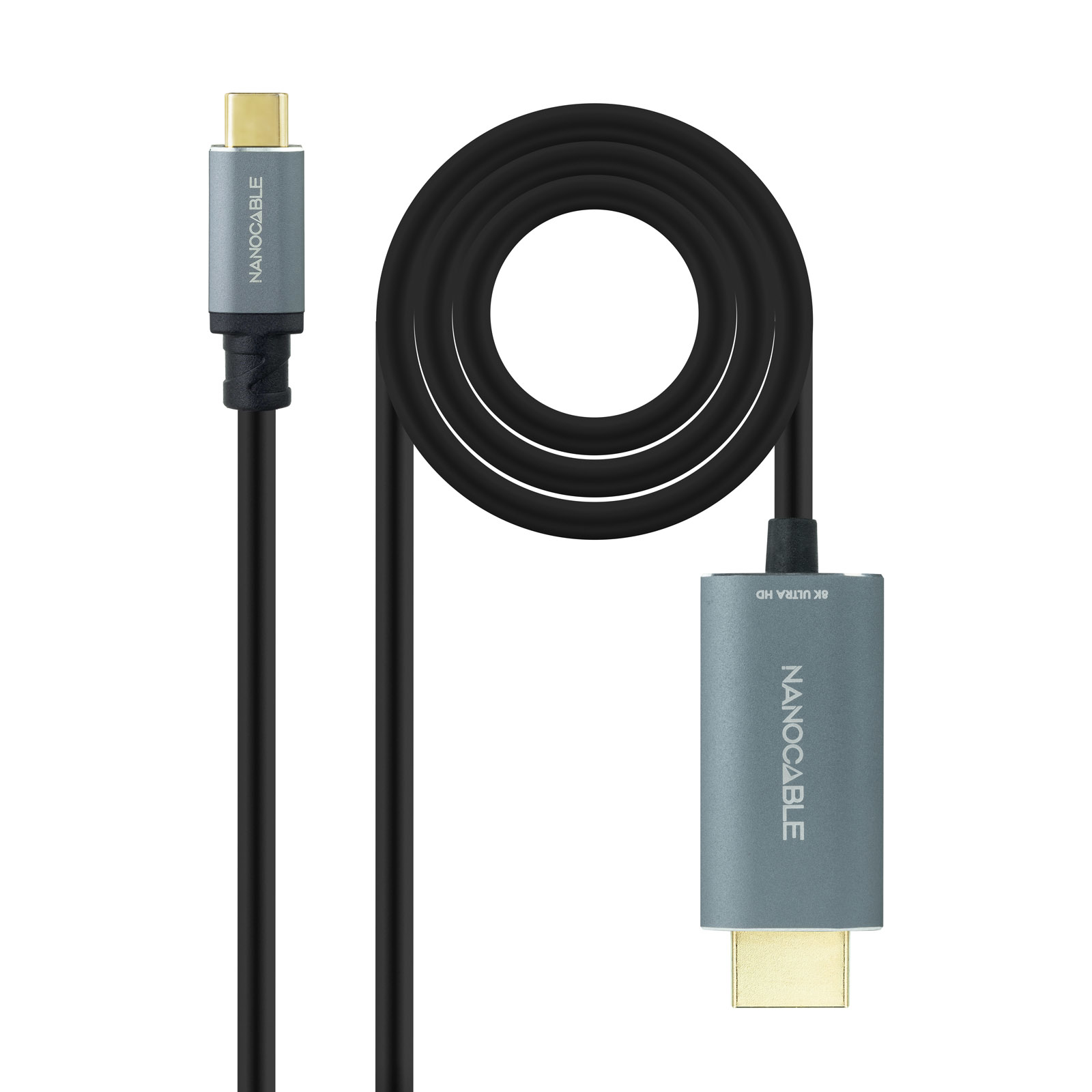 Nanocable Câble convertisseur USB-C vers HDMI 2.1 8K 60 Hz 1,8 m Noir