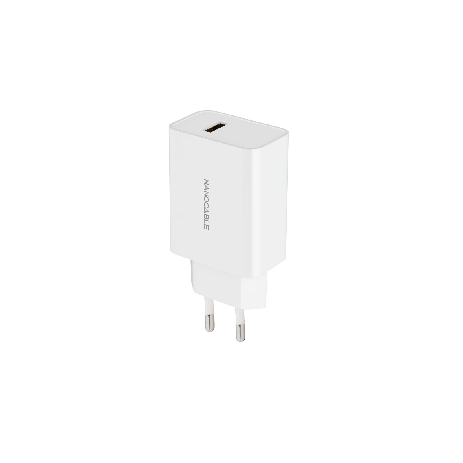 Nanocable Chargeur USB 5 V/2,1 A 1 x USB-A Blanc Compact Universel