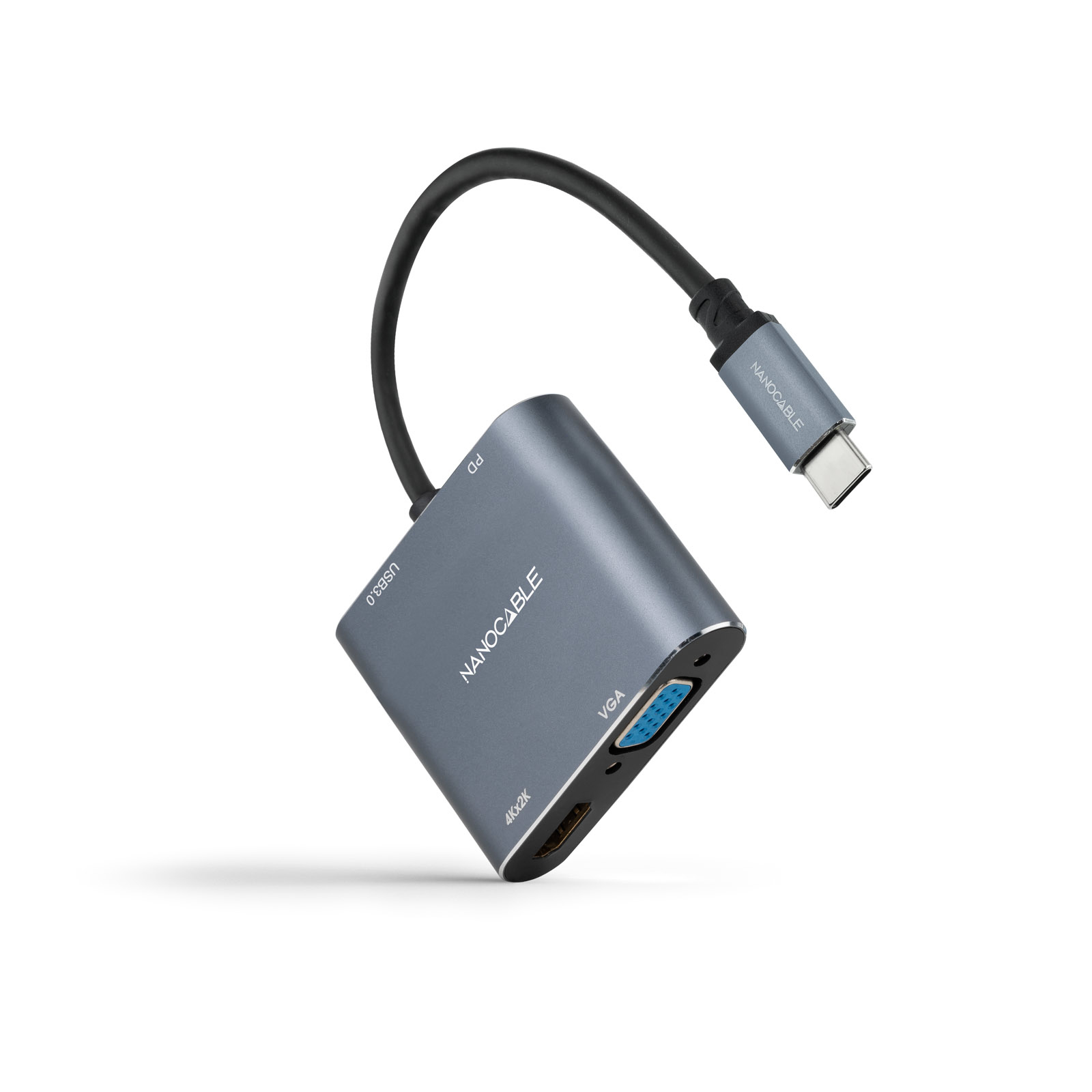Nanocable 10.16.4304 câble vidéo et adaptateur 0,15 m USB Type-C Gris