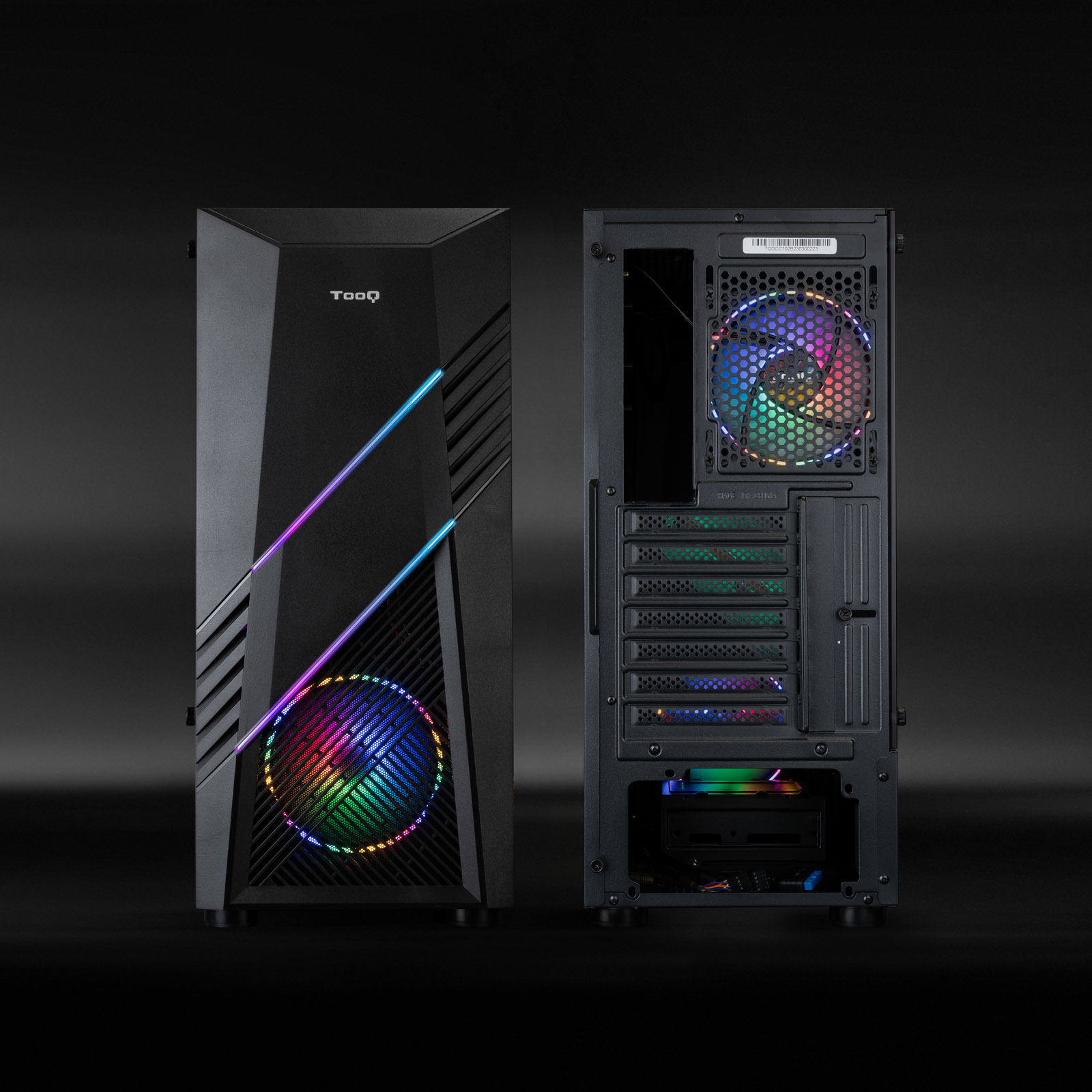 TooQ Technology TooQ BioHazard Boitier Moyen Tour ATX TooQ BioHazard TQGCC102 RGB avec panneau vitré (Noir)