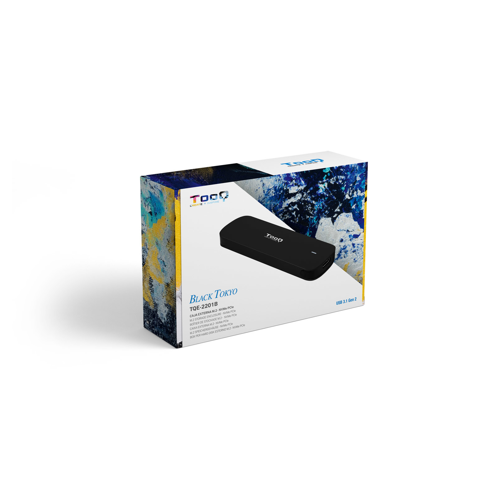 TooQ Technology Boitier externe USB-C 3.2 Tooq TQE-2201 - M.2 NVMe Type 2280 (Noir)