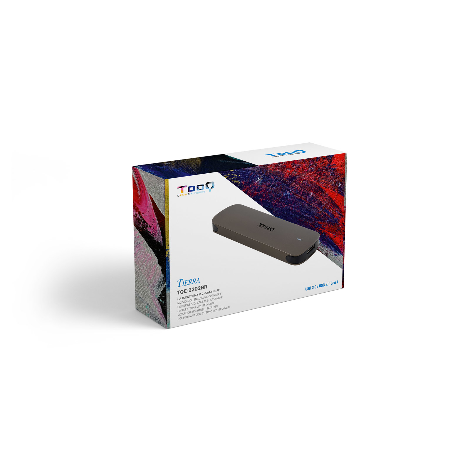 TooQ Technology Boitier externe USB-C 3.1 Tooq TQE-2202 - M.2 NGFF Type 2280 (Gris)