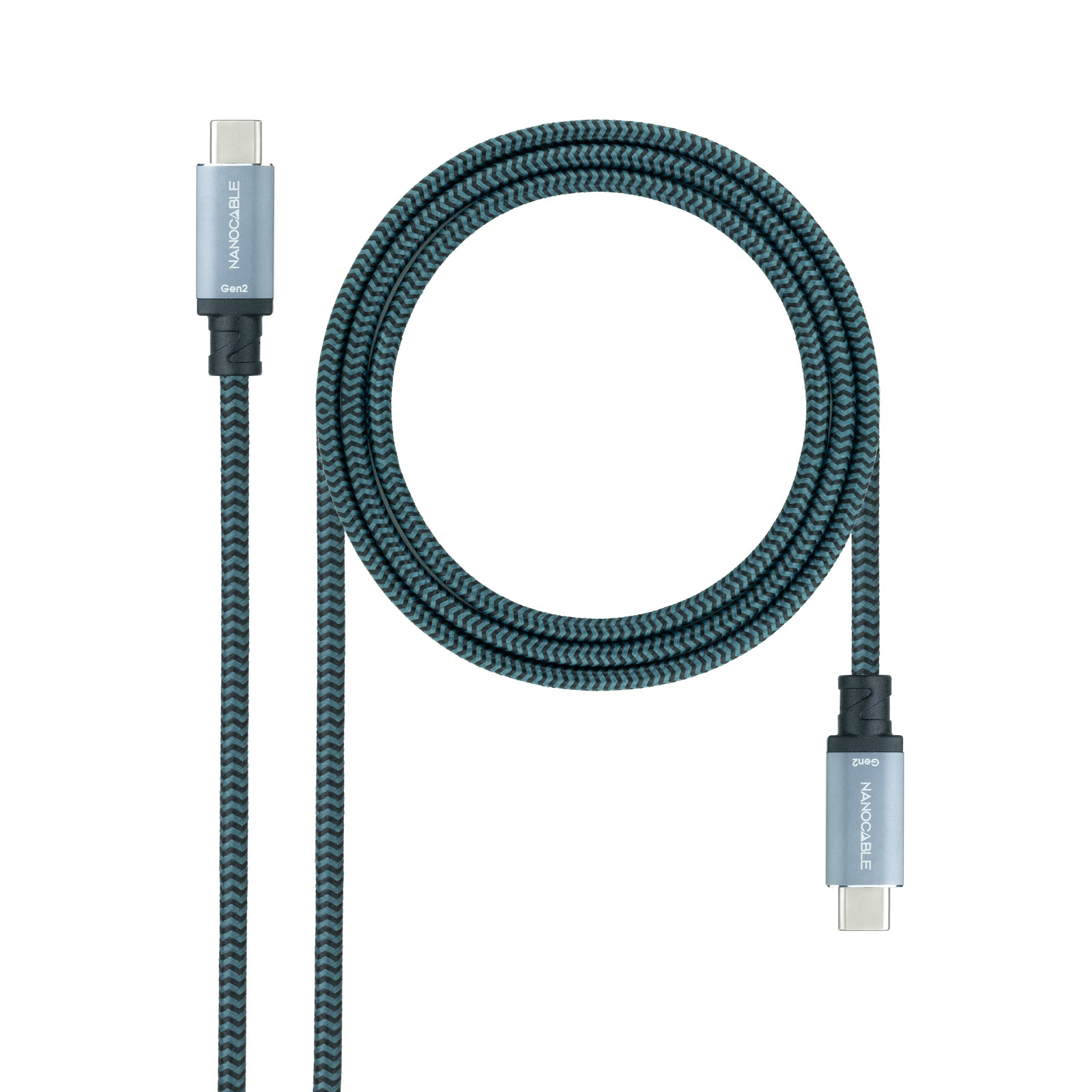 Nanocable Câble  USB-C 3.2 M/M 3m 100W (Gris)