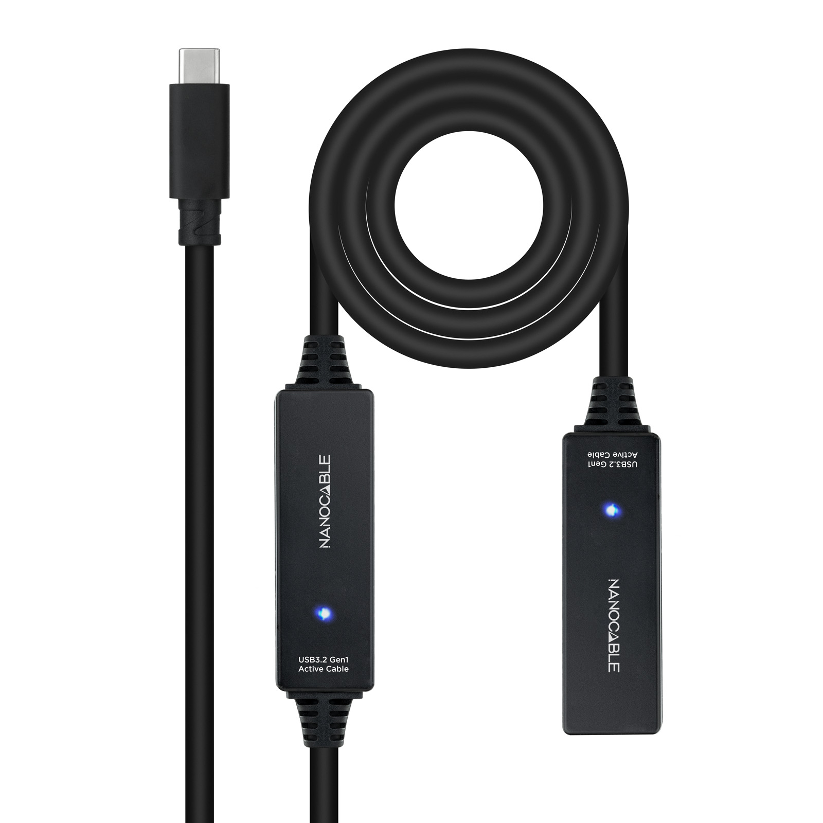 Nanocable Cable Alargador USB-C 10.01.1312 10m Amplificador 5 Gbps