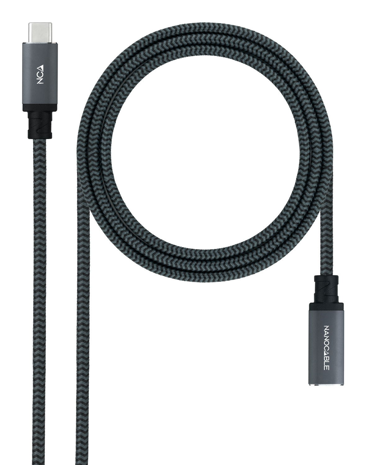 Nanocable Cable Prolongateur USB-C 10.01.4500-COMB 50cm 100W 20Gbps Noir