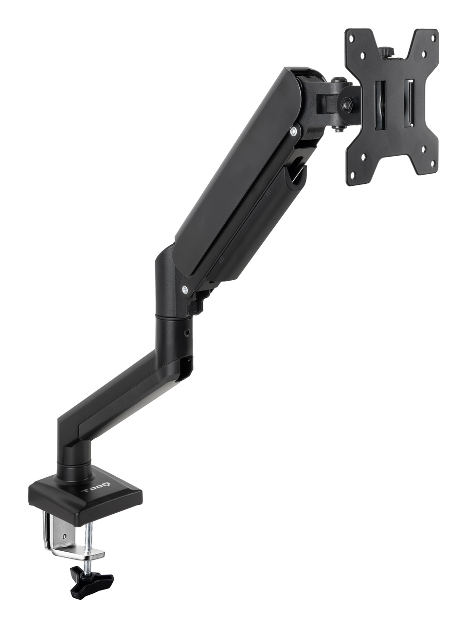 TooQ Technology Support d'écran à ressort à gaz en acier inoxydable noir 13-34″ 10 kg Rotation à 360°