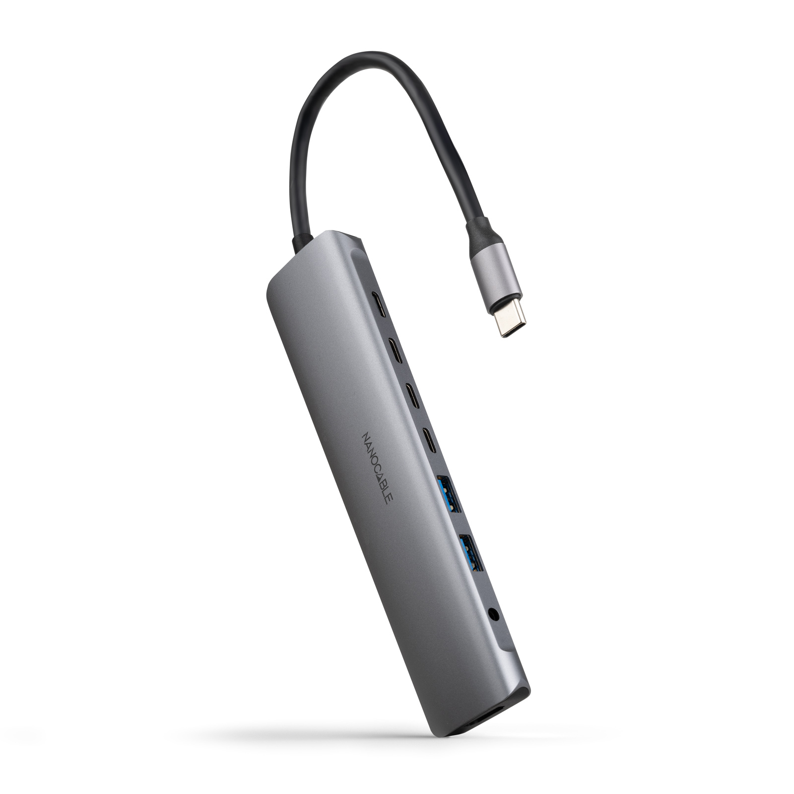 Nanocable Hub USB-C 8 en 1 avec HDMI 4K/USB-A/USB-C/Audio Jack