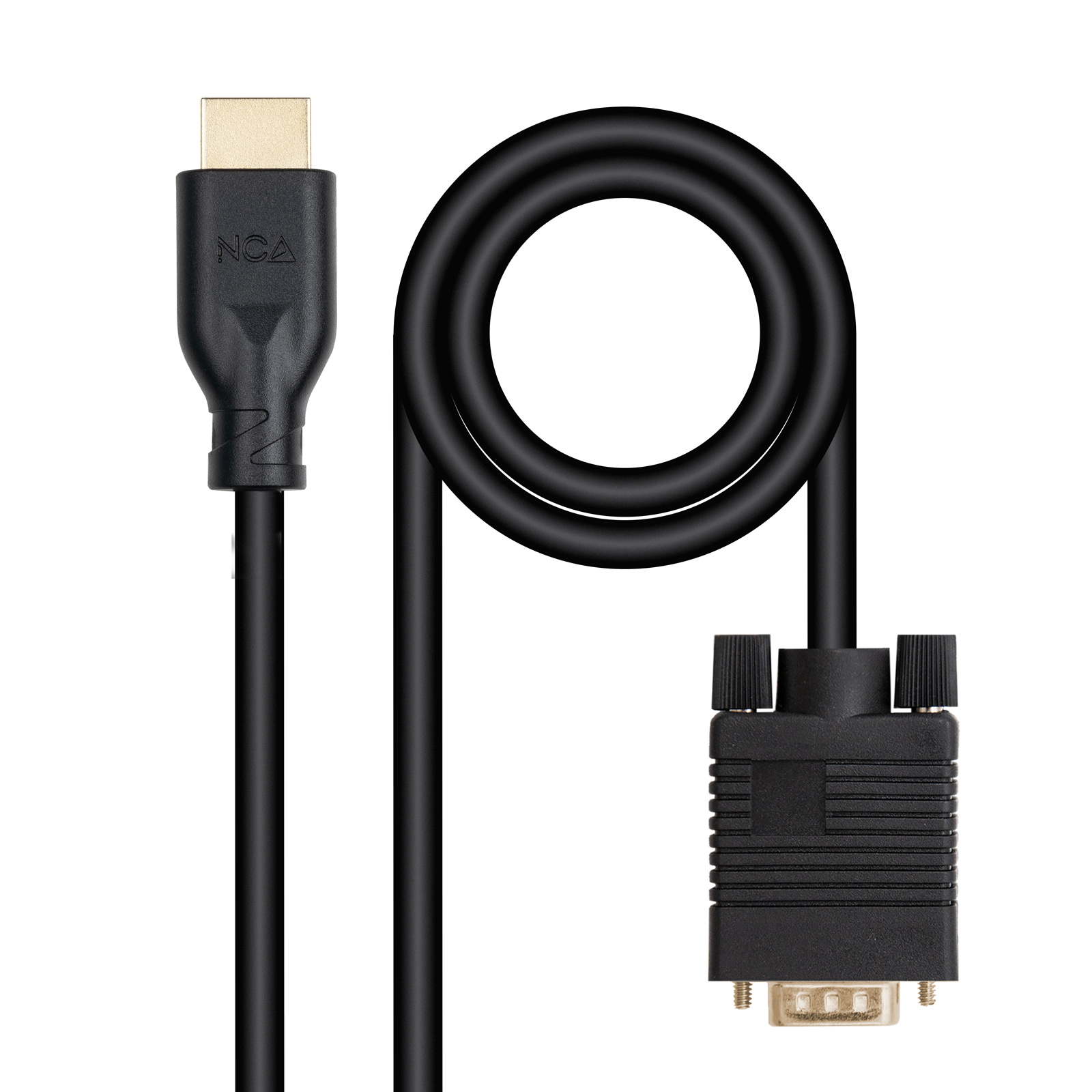 Nanocable Adaptateur de câble 10.15.4602 VGA Mâle vers HDMI Mâle 1,8 m Noir