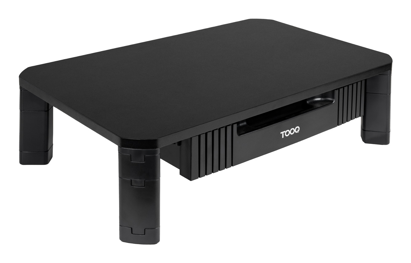 TooQ Technology Support Élévateur TQMMPD02 avec Tiroir pour Moniteur/PC Portable, 20 kg, Noir