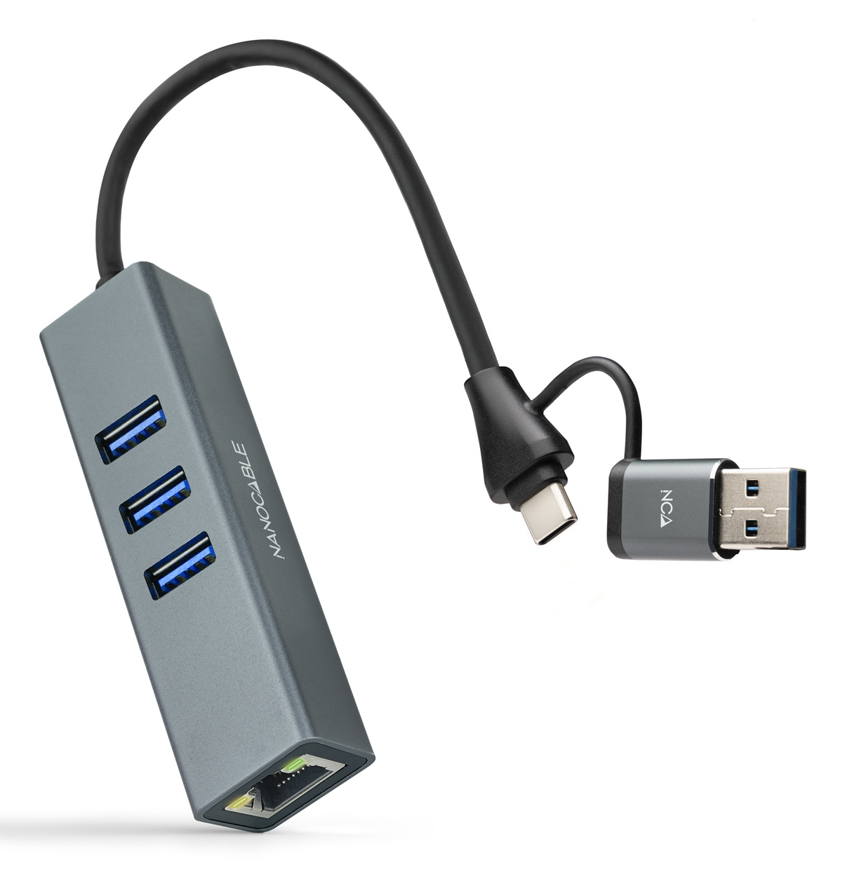 Nanocable Hub USB 3.0  - 3 ports (Gris)