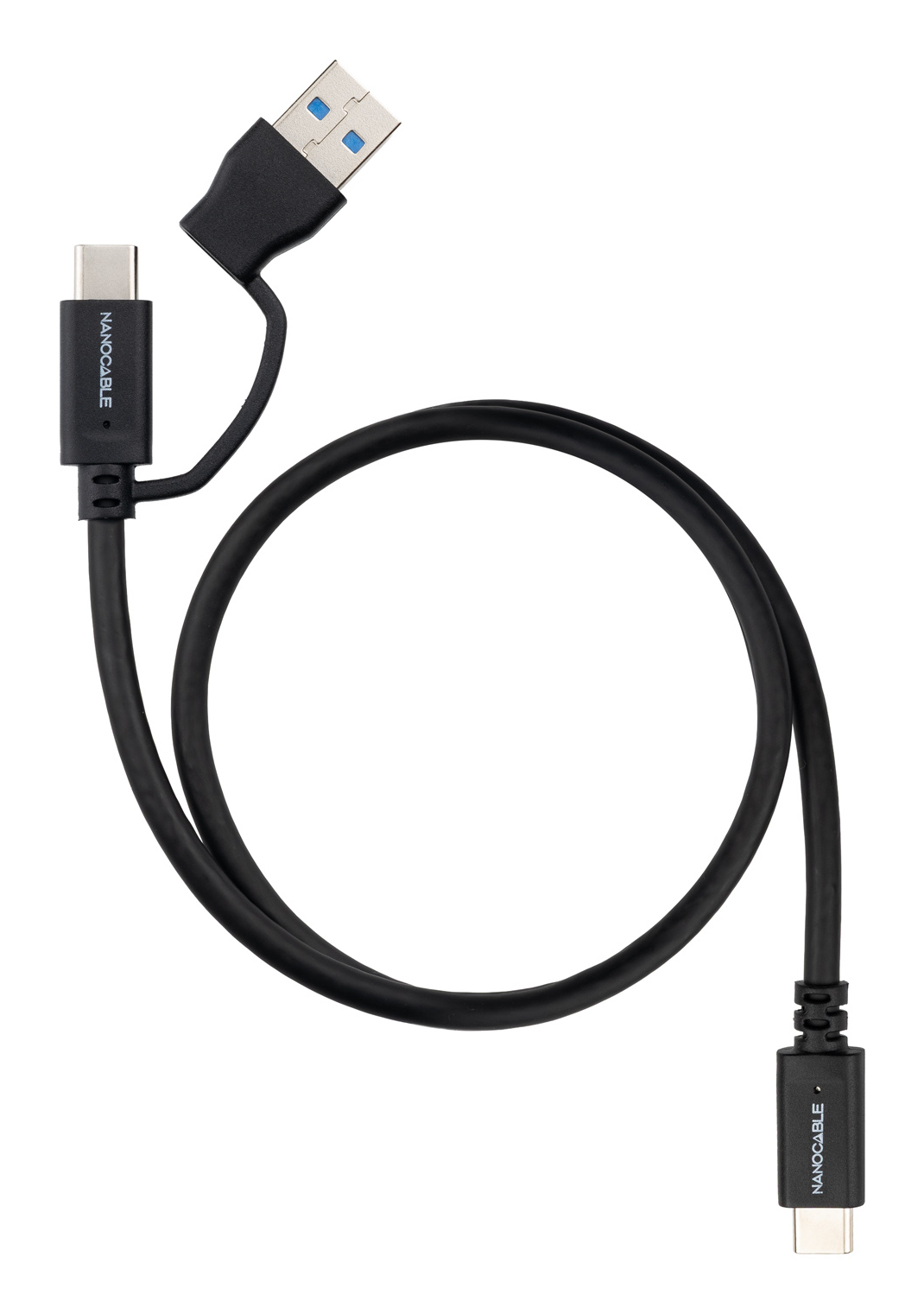 Nanocable Cable  USB-A/USB-C vers USB-C M/M 1m (Noir)