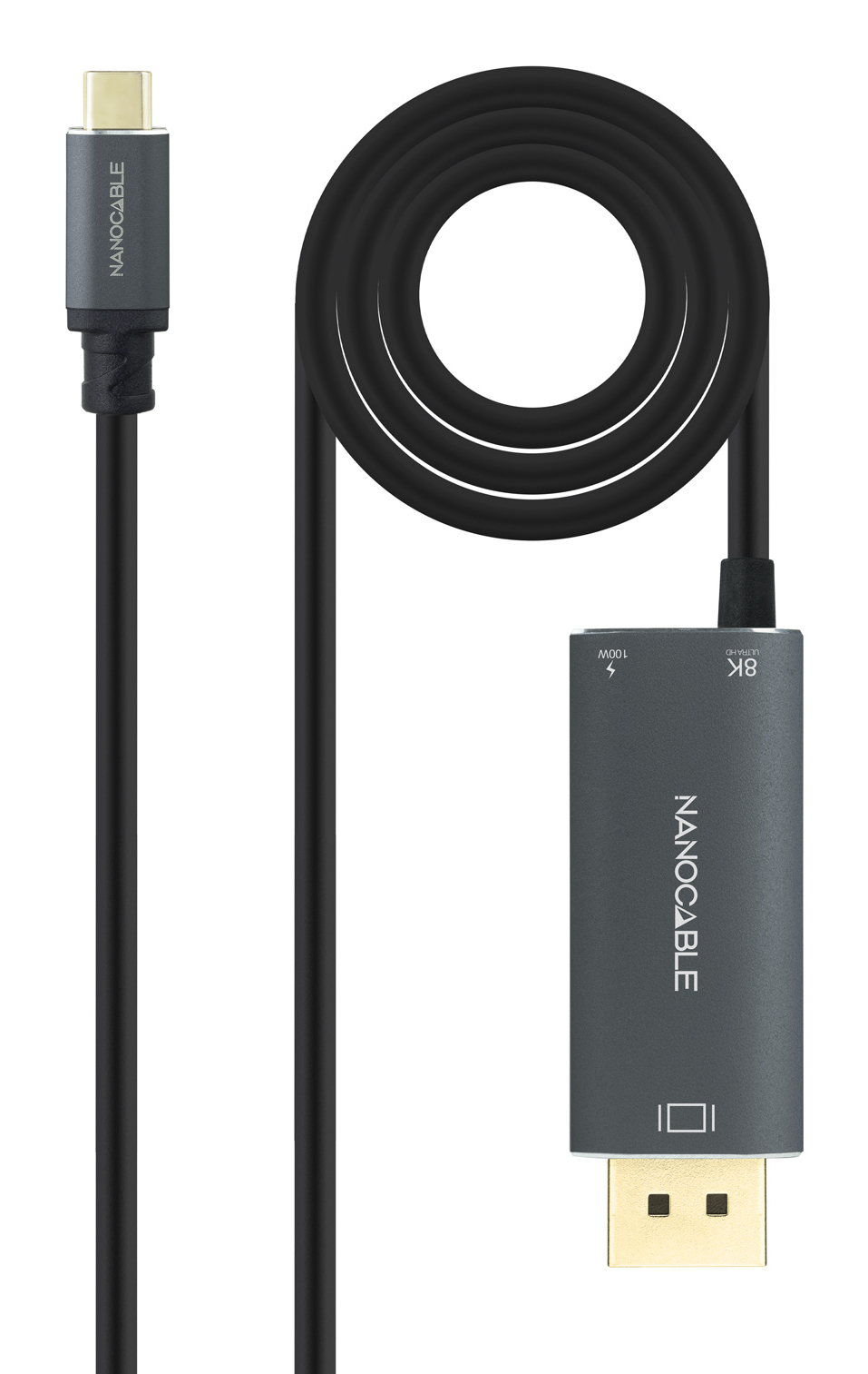 Nanocable Cable adaptateur  USB-C vers DisplayPort 1.8m (Noir)