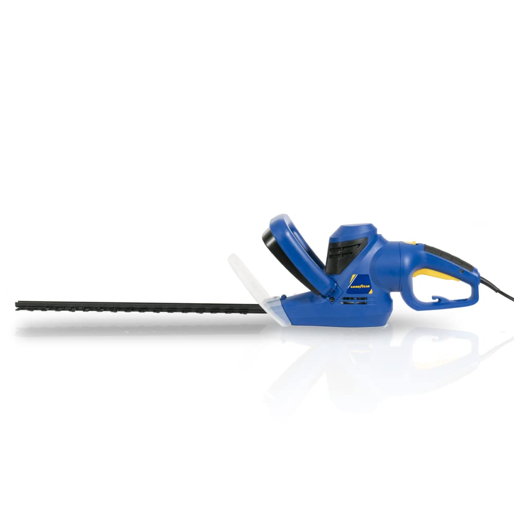 Goodyear Taille-haies 450W Poignée rotative 90 degrés Guide 50 cm Double frein de sécurité GOODYEAR