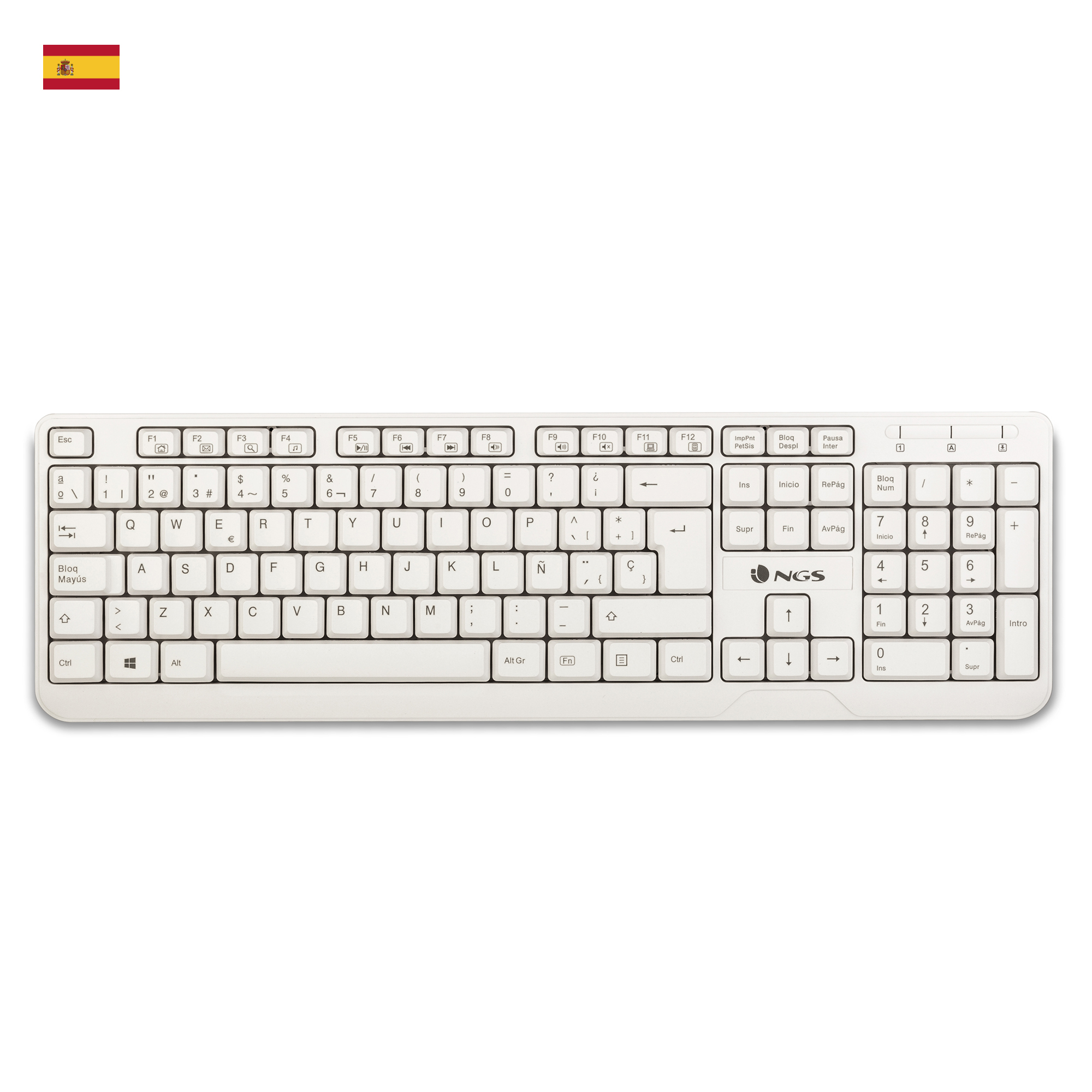 NGS Spike clavier USB QWERTY Blanc