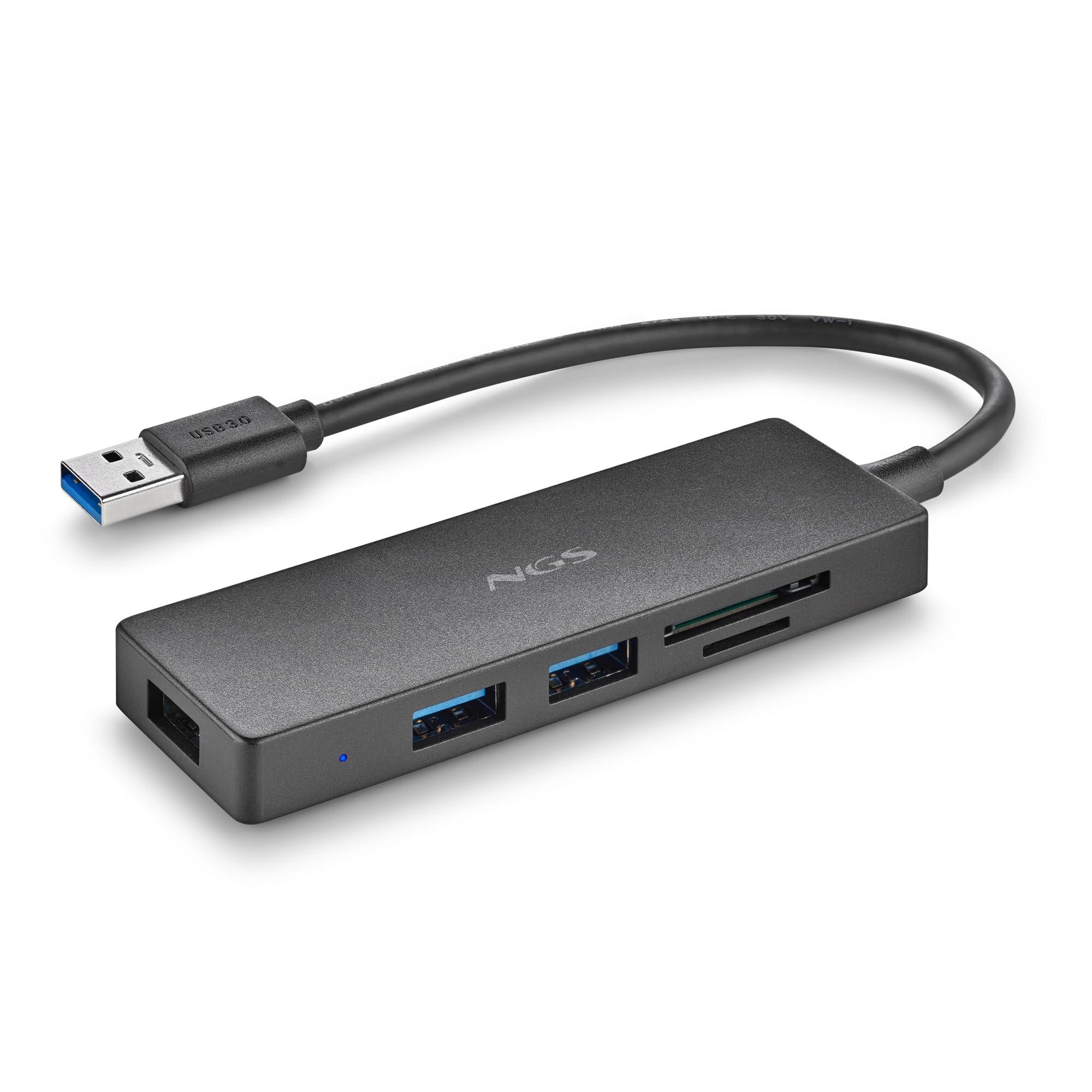 NGS Hub USB-C 3.0  iHub Reader - 3 ports USB-A + lecteur de cartes (Gris)