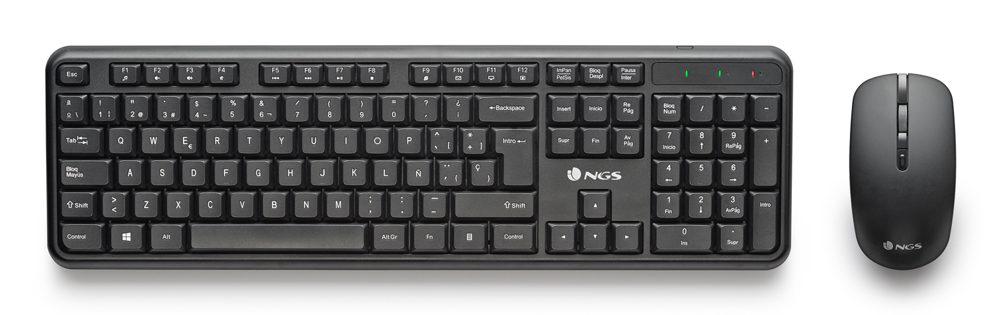 NGS Clavier sans fil membrane  Serenity Kit Azerty FR silencieux souris ambidextre