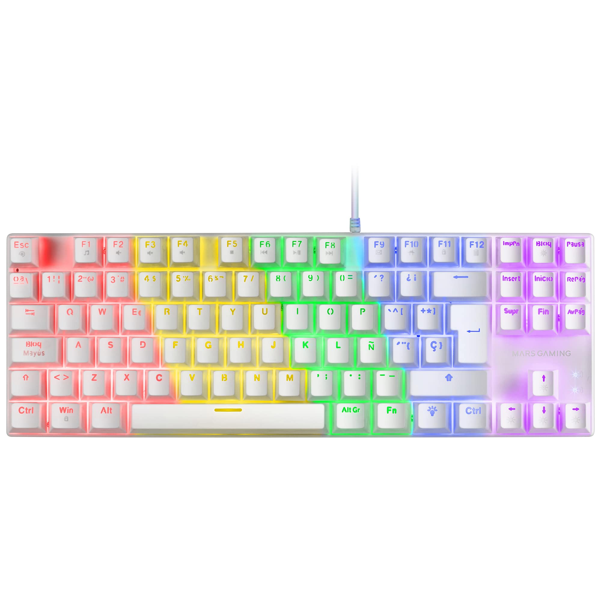 MARS GAMING Clavier Gamer mécanique MK80 RGB (Blanc)
