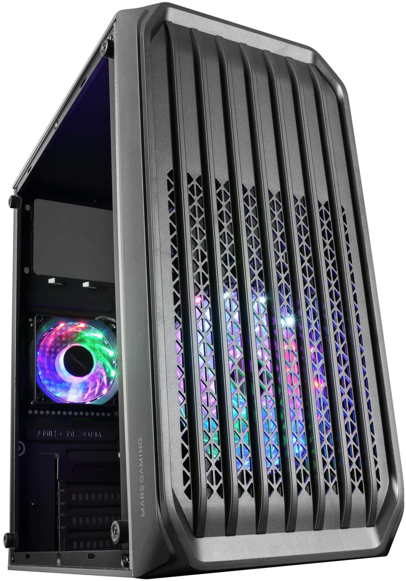 MARS GAMING Boitier Mini Tour Micro ATX MC-S2 RGB avec panneau vitré (Noir)
