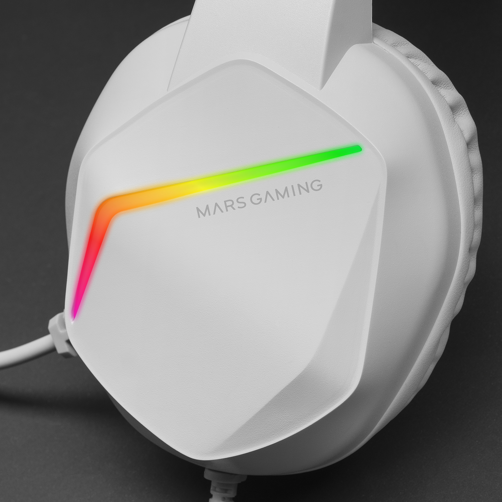 MARS GAMING Casque Micro Gamer MH122 RGB (Blanc)
