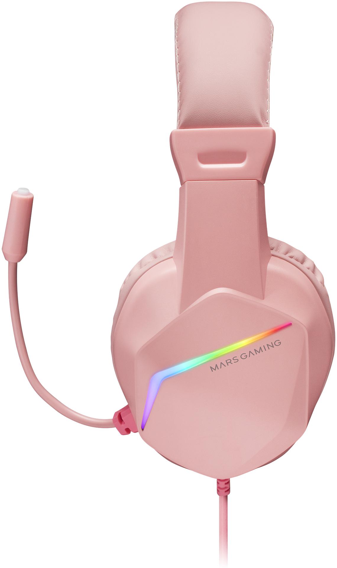 MARS GAMING Casque Micro Gamer MH122 RGB (Rose)