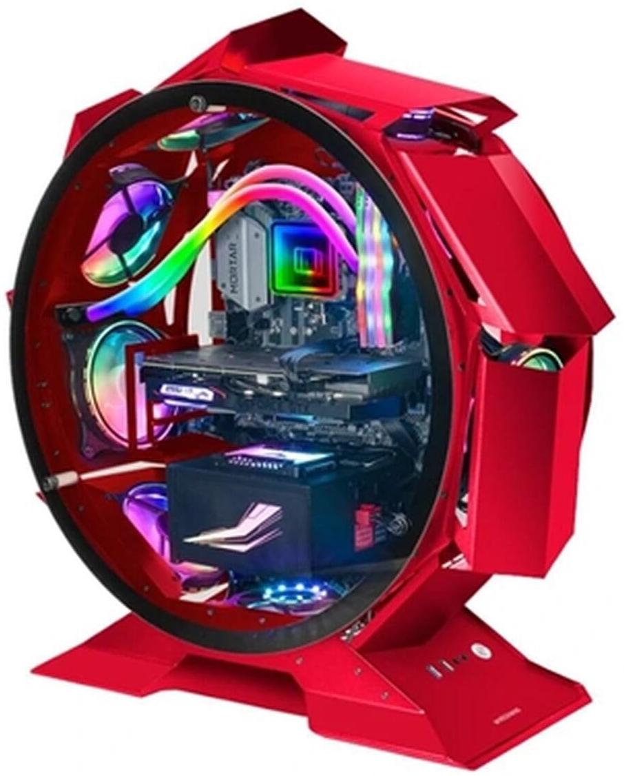 MARS GAMING Boitier Mini Tour Micro ATX MC-Orb avec panneaux vitrés (Rouge)