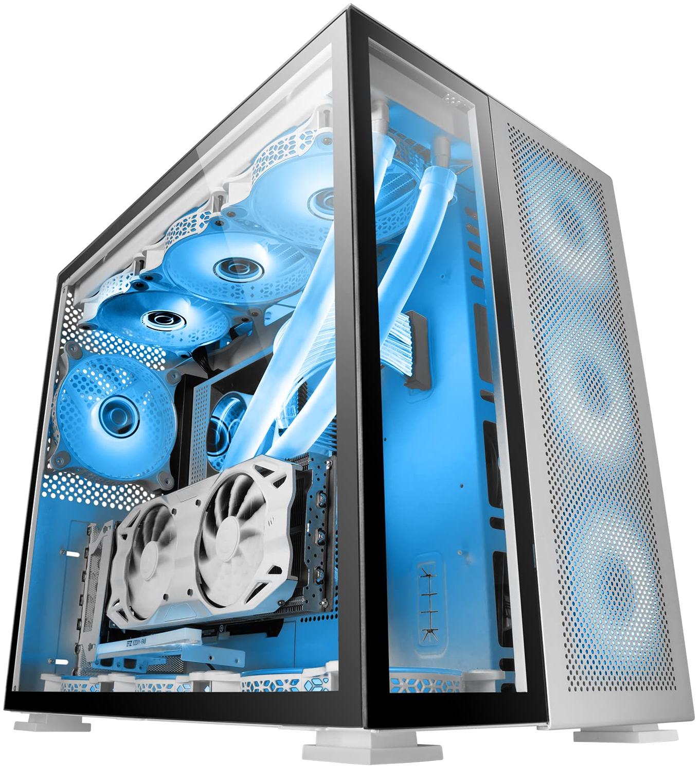 MARS GAMING Boitier Moyen Tour E-ATX MC-Nova avec panneaux vitrés (Blanc)