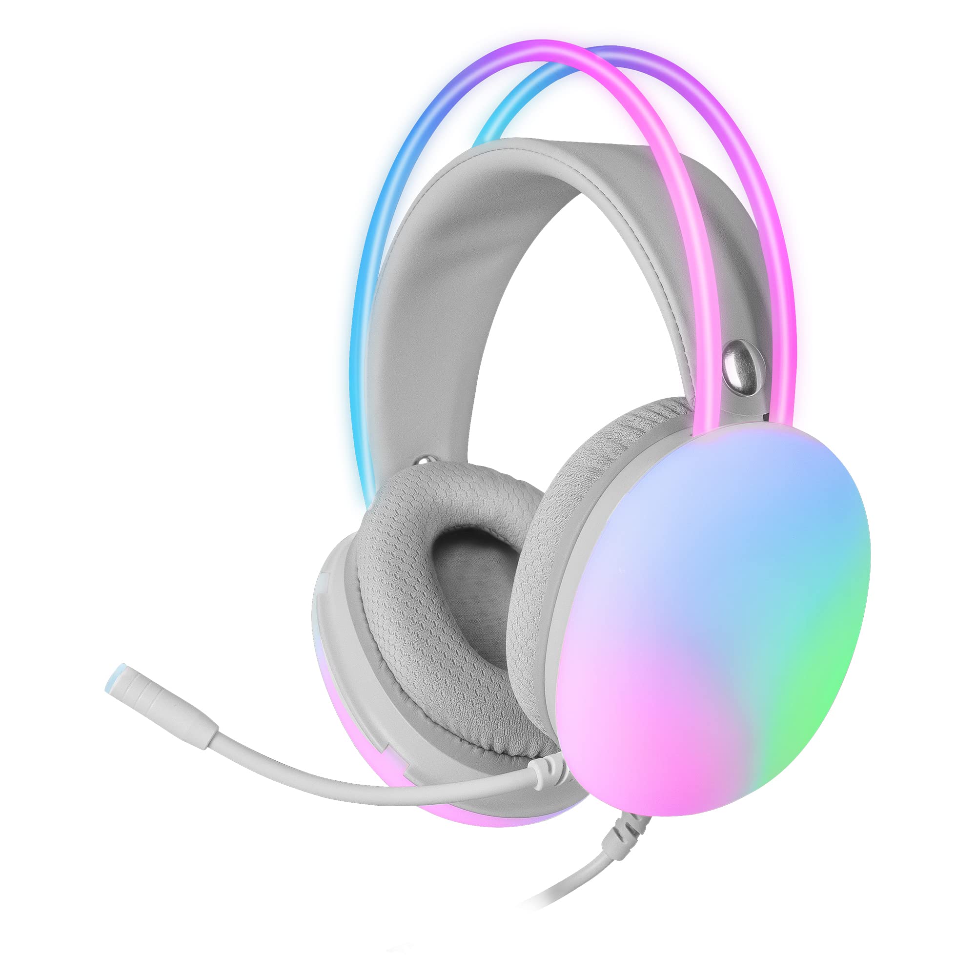 MARS GAMING Casque Gamer filaire MH-Glow RGB (Rose)