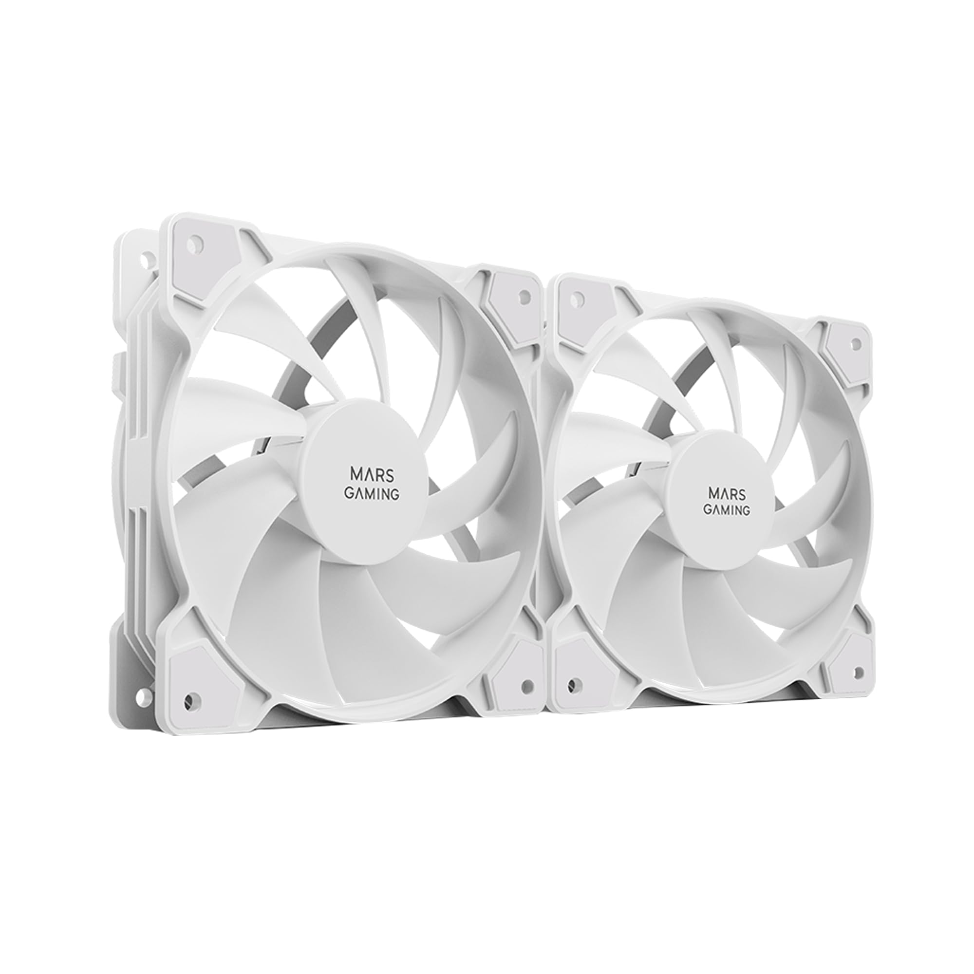 MARS GAMING <b>MARS GAMING Lot de 2 Ventilateurs boitier - 12cm (Blanc)</b><br>