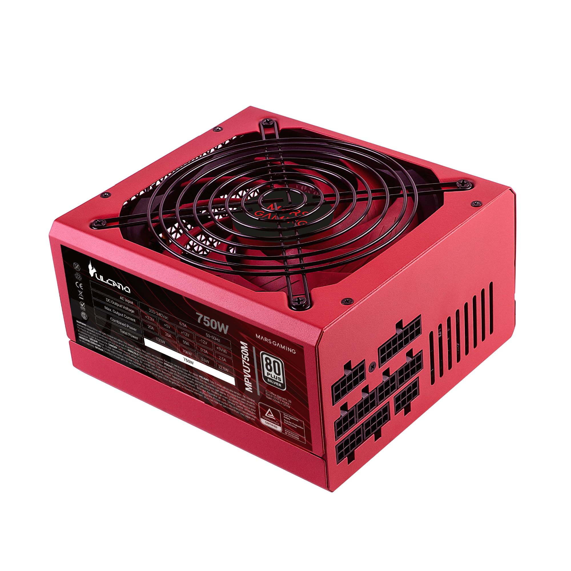 MARS GAMING Alimentation ATX Vulcano MPM - 750W (Rouge)