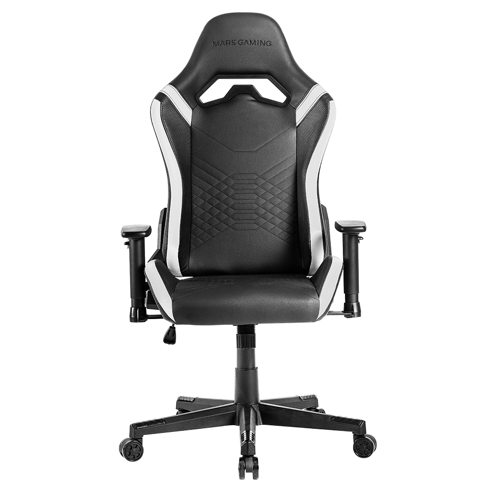 MARS GAMING MGC-Pro Chaise de jeu en cuir PU Blanc