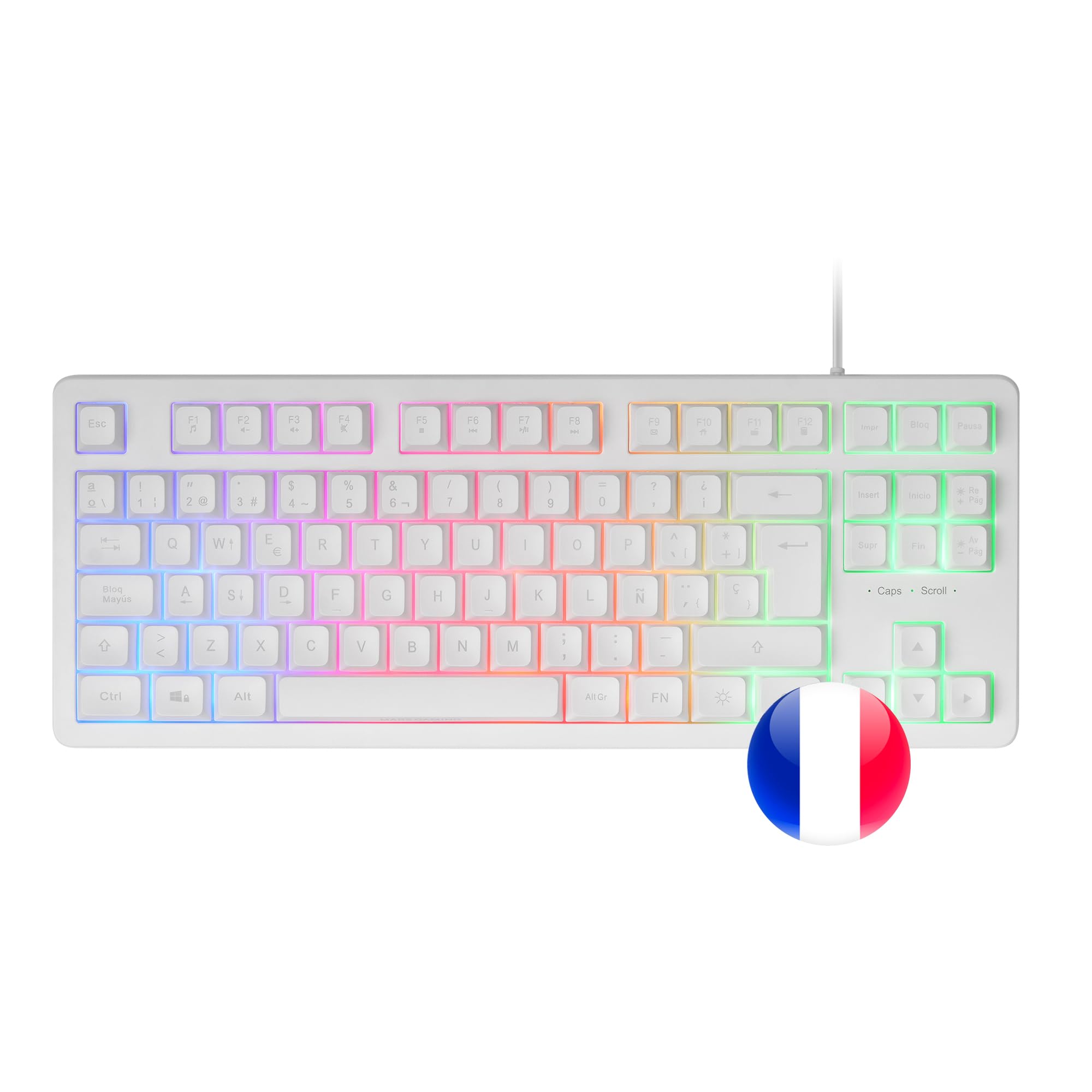 MARS GAMING Clavier Gamer MK023 RGB (Blanc)